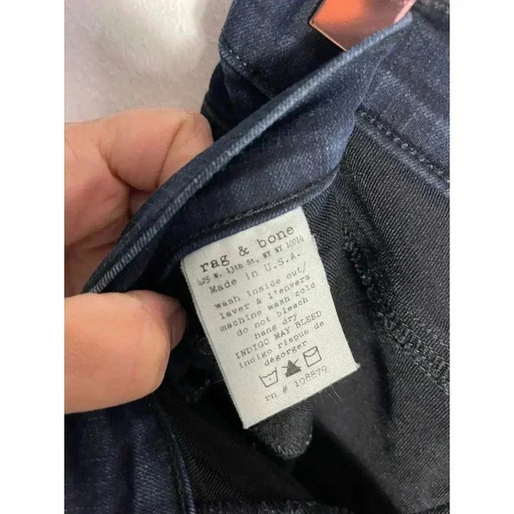 Rag & Bone Womens Ankle Zip Stretch Mid Rise Skinny Dark Wash Jeans Blue Sz 26 - Picture 10 of 11